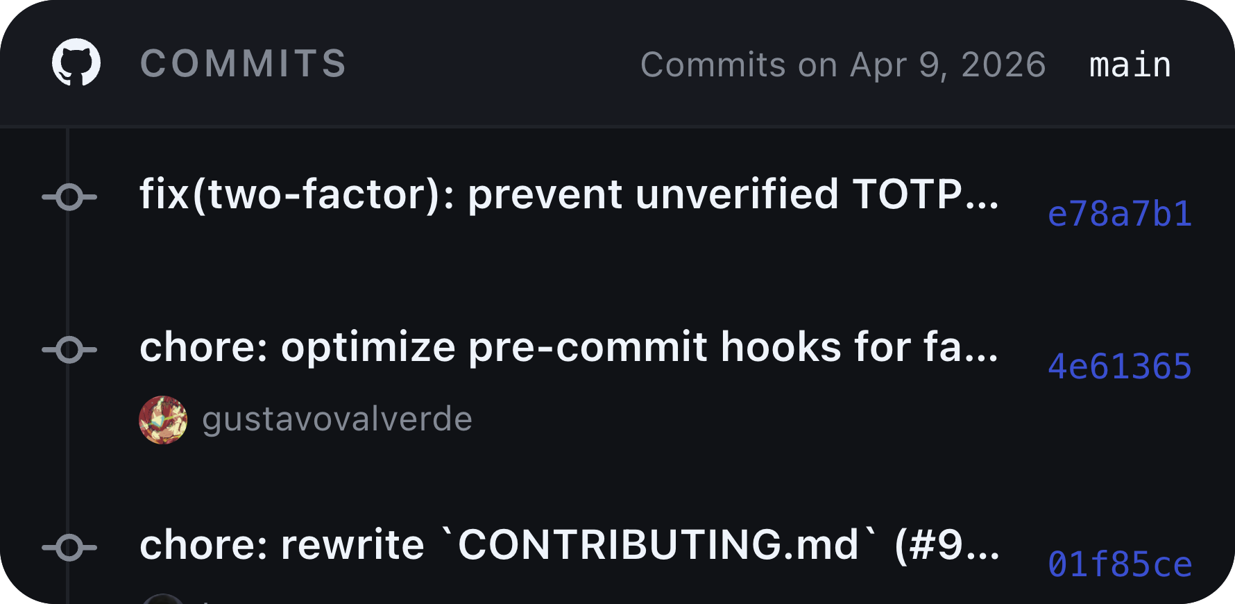 GitHub Commit Timeline desktop widget preview